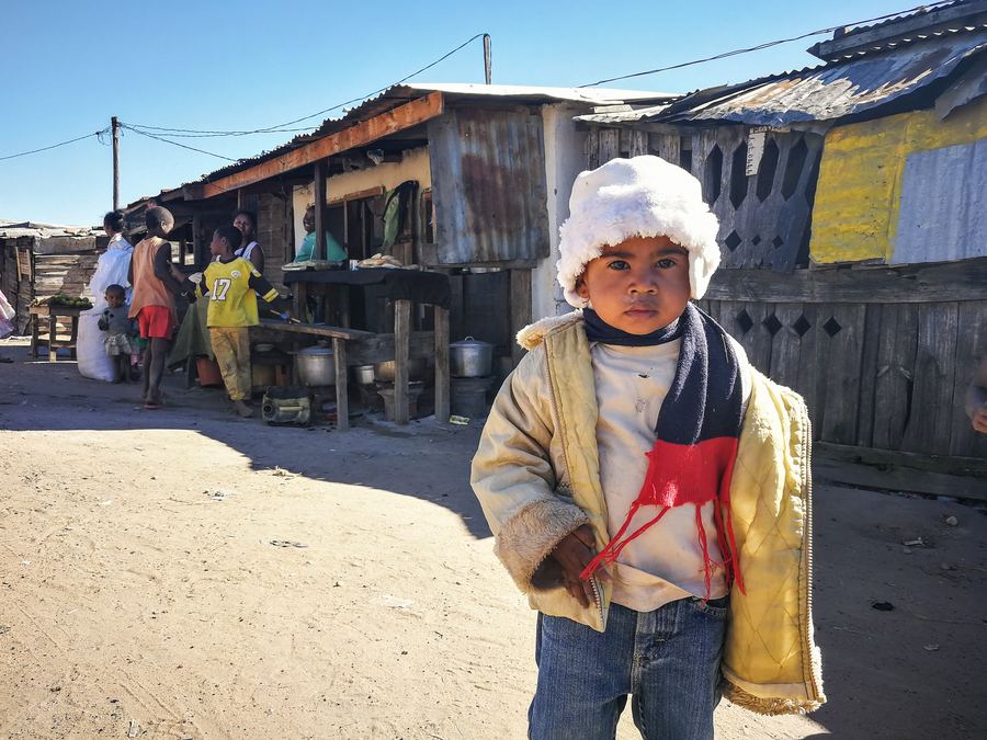 A child in winter clothes
